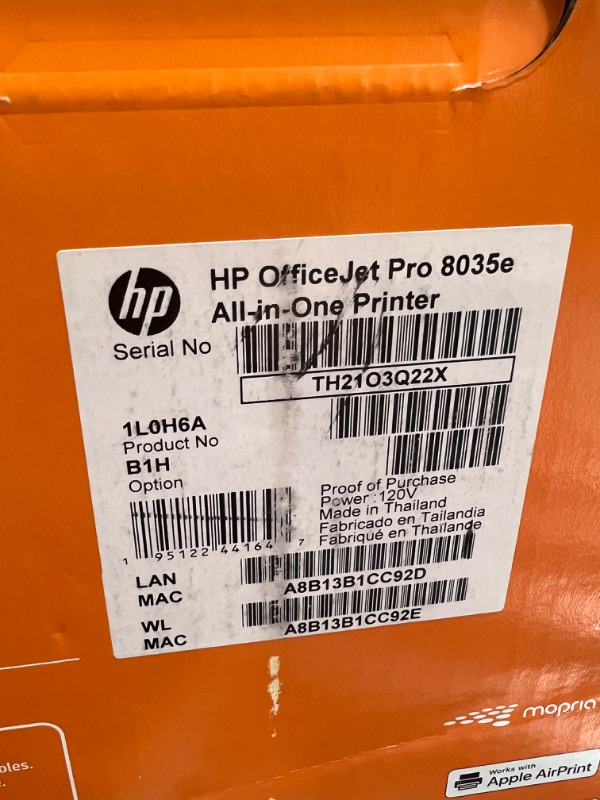 Photo 3 of HP OfficeJet Pro 8035e Wireless Color All-in-One Printer (Basalt) up to 12 months Instant Ink with HP+ (1L0H6A)