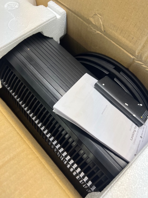 Photo 1 of *****Has small crack***** Dreo Nomad One Tower Fan with Remote, 24ft/s Velocity Quiet Cooling Fan, 90° Oscillating Fan with 4 Speeds, 4 Modes, 8H Timer, Bladeless Fan, Standing Floor Fans, Black, (DR-HTF007) Black Standard