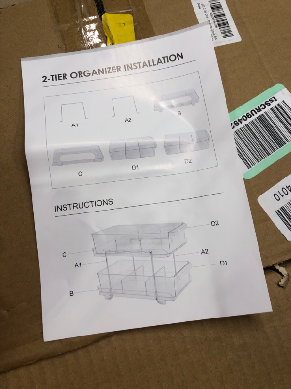 Photo 5 of 2 SET, 2 Tier Clear Organizer with Dividers, Multi-Purpose Slide-Out Storage Container, Bathroom Vanity Counter Organizing Tray, Under Sink Closet Organization, Kitchen Pantry Medicine Cabniet Bins