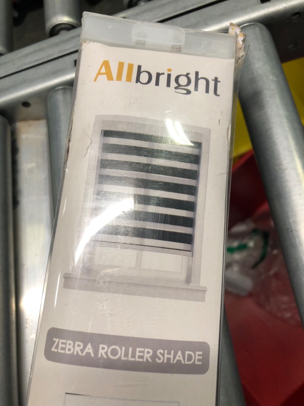 Photo 1 of Allbright Zebra Window Blinds 33" W × 64" H White, Dual Layer Roller Shade, Room Darkening Shade Roll Up and Pull Down Blinds, Light Filtering Window Shades for Day and Night, Easy to Install