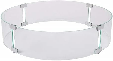 Photo 1 of  Fire Pit Wind Guard Clear Glass Tempered Glass for Propane, Gas, Fire Pits and Patio Heaters - Round