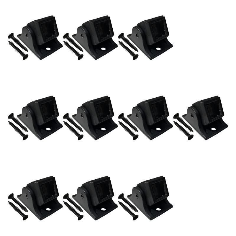 Photo 1 of 1/2" Iron Baluster Swivel Shoes Stair Parts with Screws for Use with 1/2" Square Iron Balusters Stairs Adjustable Angle Satin Black (10)