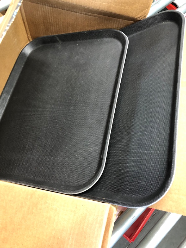 Photo 1 of 2 Serving Trays Black Rubber Like