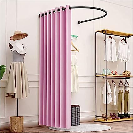 Photo 1 of Wikmily Clothing Store Fitting Room Portable Changing Room Dressing Room Used in Mall and Office, U-Dressing Room for Privacy Protection and Room Divider, with Shading Curtain, Hanging Rod & Hook Up
