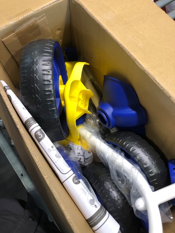 Photo 1 of KRIDDO 2 in 1 Kids Tricycles Age 18 Month to 3 Years, EVA Wheels Upgraded, Gift Toddler Tricycle, Trikes for Toddlers 2 to 3 Year Old with Push Handle and Duck Bell, Blue Eva Wheel-blue EVA Wheel