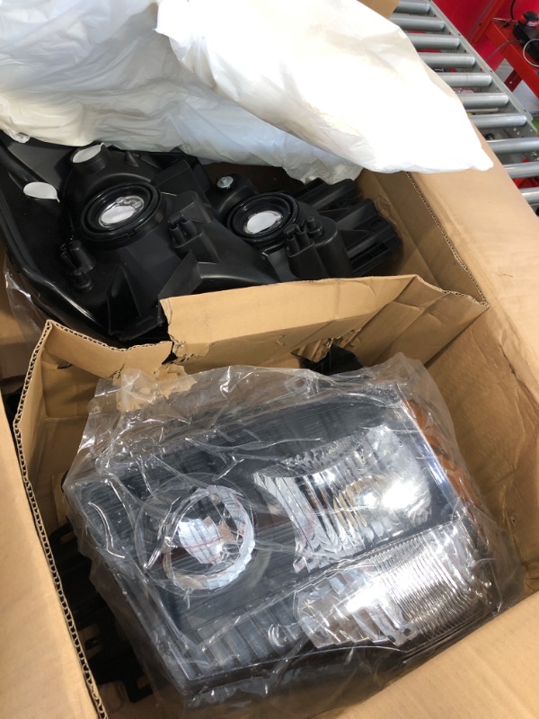 Photo 1 of BRYGHT Headlight Assembly Compatible with 2004-2015 Nissan Titan / 2005-2007 Armada Left and Right Side Chrome Housing with Amber Reflector
