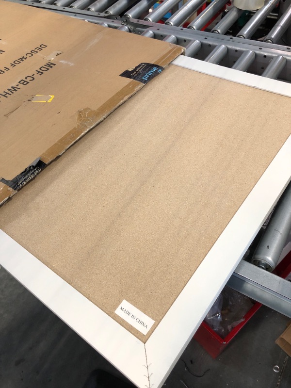 Photo 1 of Cork Board Bulletin Board - 4 THOUGHT 36 x 24 Inches Cork Notice Pin Board Memo Board with Vintage Style White Wooden Frame for Display and Organize Home, Office and Kitchen, 3 x 2 Feet, 10 Push Pins 36x24 IN Vintage White a