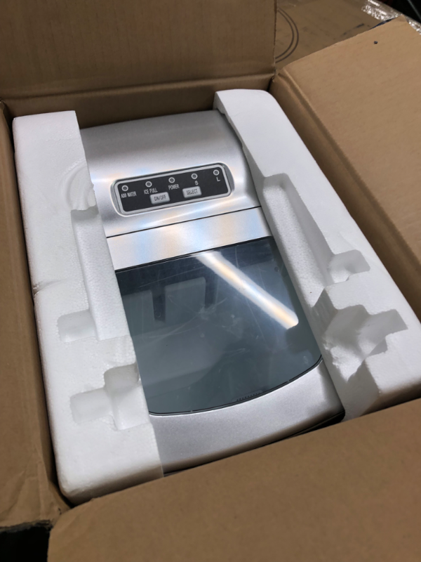 Photo 1 of AGLUCKY Countertop Ice Maker Machine, Portable Ice Makers Countertop, Make 26 lbs ice in 24 hrs,Ice Cube Ready in 6-8 Mins with Ice Scoop and Basket
