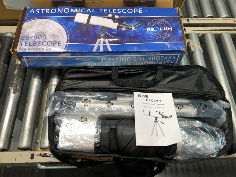 Photo 2 of Telescope 80mm Aperture 600mm - Astronomical Portable Refracting Telescope Fully Multi-coated High Transmission Coatings AZ Mount with Tripod Phone Adapter, Wireless Control, Carrying Bag. Easy Set Up White