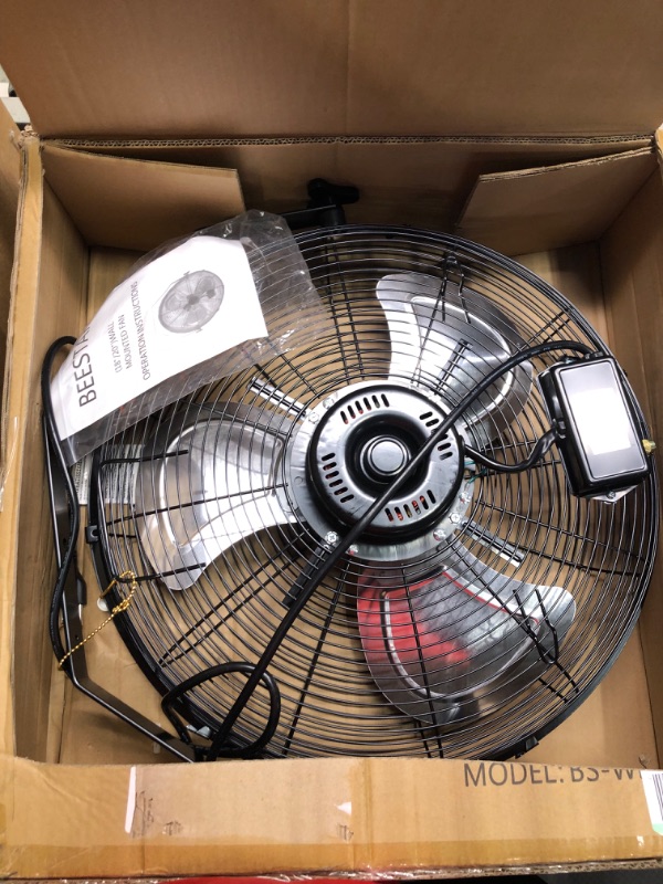 Photo 3 of BEESTAR 18 inch High Velocity Wall Mount Fan,Industrial Fan with 3 Speed Commercial Ventilation,Easy Operation and 270 Degree Tilting,Metal Fan for Warehouse,Greenhouse, Workshop and Basement