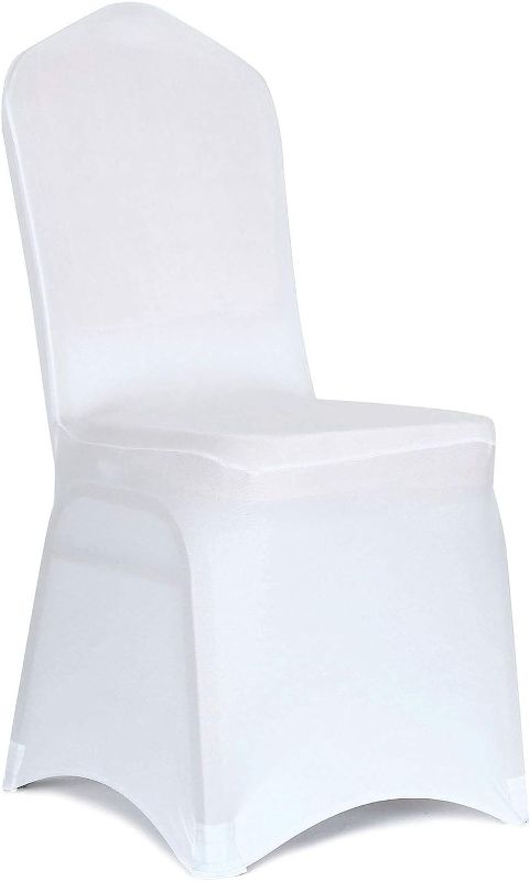 Photo 1 of 11 PCS White Spandex Dining Room Chair Covers for Living Room or for wedding 