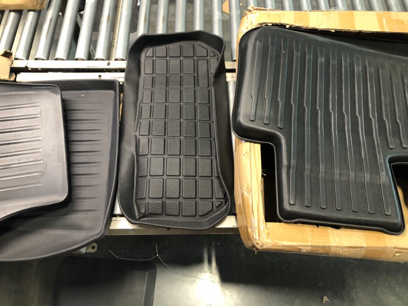 Photo 1 of SUPER LINER All Weather Floor Mats for Tesla Model Y 5-Seat 2021 2022 2023 Custom Fit TPE Car Floor Mats Cargo Liner Rear Cargo Tray Trunk Interior Accessories (Does NOT fit 7-Seat)