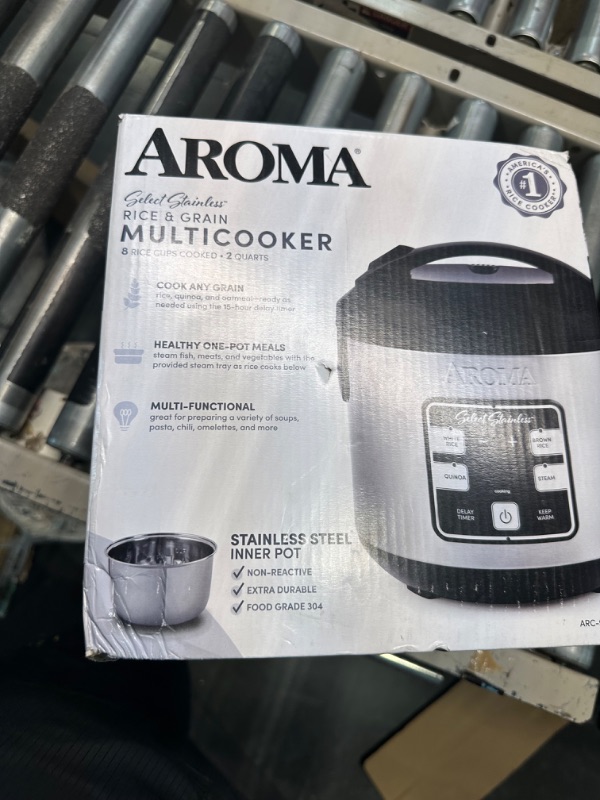 Photo 2 of Aroma Housewares Select Stainless Digital Rice & Grain Multicooker, Rice Cooker 4 Cup uncooked, (ARC-914SBDS)