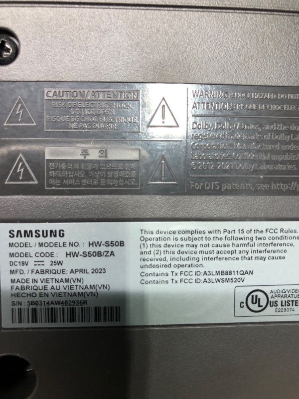 Photo 4 of SAMSUNG HW-S50B/ZA 3.0ch All-in-One Soundbar w/Dolby 5.1, DTS Virtual:X, Q Symphony, Built in Center Speaker, Adaptive Sound Lite, Bluetooth Multi Connection, 2022 Black HW-S50B Soundbar