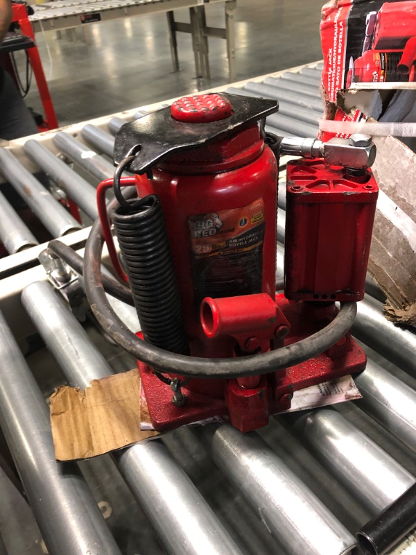 Photo 3 of BIG RED TA92006 Torin Pneumatic Air Hydraulic Bottle Jack with Manual Hand Pump, 20 Ton Capacity, Red & T92007A Torin Hydraulic Stubby Low Profile Welded Bottle Jack, 20 Ton Capacity, Red 20 Ton (40,000 LBs) Pneumatic Air Jack + T92007A Jack, 20 Ton