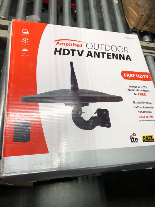 Photo 2 of 1byone Outdoor TV Antenna 360° Omni-Directional Reception Long 100+ Miles Range Enhance VHF&UHF 4K Ready HDTV Antenna with Added Stability for Outdoor/Attic/RV Use - 39ft RG6 Coax Cable 360°Omni-Directional TV Antenna