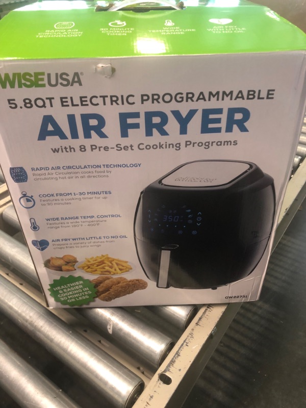 Photo 2 of 8-in-1 5.8 Qt. Black Electric Air Fryer with Recipe Book