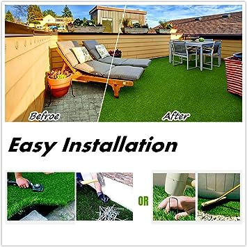 Photo 1 of Artificial Grass Turf (0.7" Custom Sizes) -5FTx12FT Indoor/Outdoor Rug Synthetic Lawn Grass Carpet,Easy Installation Multi-use Astroturf,Pets Dog Turf with Drain Holes