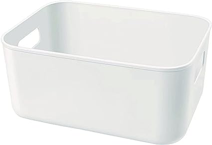 Photo 1 of Amyup Set Of 2 Plastic Storage Bins,10.5×8×5.5" Versatile Kitchen Pantry Organization and Storage,for Plastic Storage Container Under Bed,Under Sink Bathroom Organizer (2 Pack Medium, White)