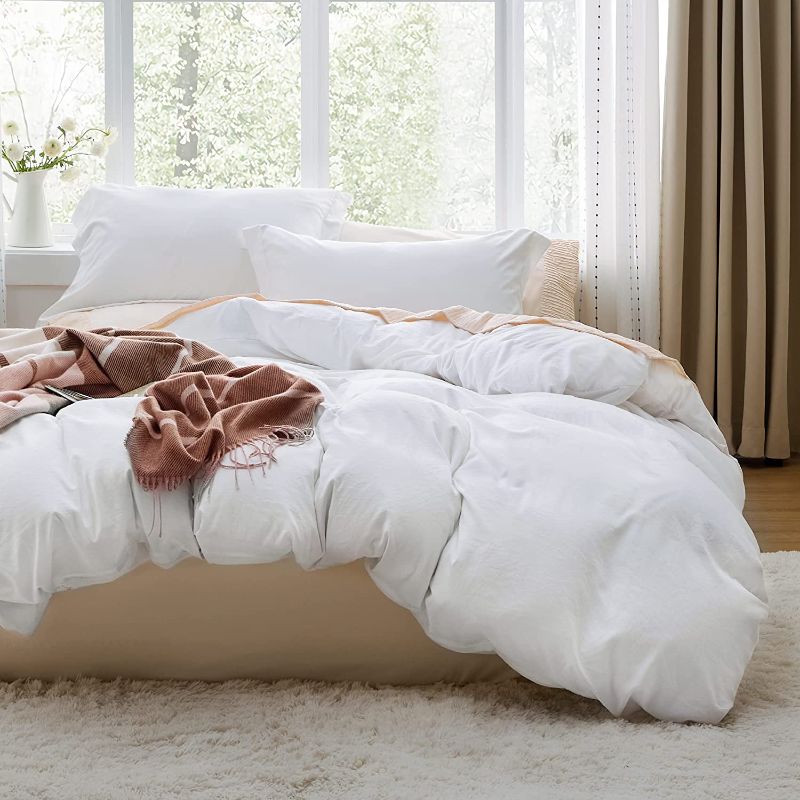 Photo 1 of Bedsure White Duvet Cover Unknown Size - Soft Prewashed Queen Duvet Cover Set, 3 Pieces, 1 Duvet Cover