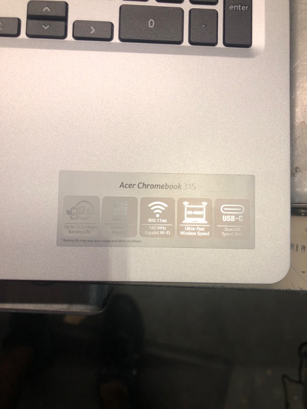 Photo 1 of Acer Chromebook 315 Chromebook Intel Celeron N4000 (1.10 GHz) 4 GB LPDDR4 Memory 32 GB Flash 15.6" Chrome OS