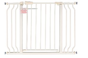 Photo 1 of BalanceFrom Easy Walk-Thru Safety Gate for Doorways and Stairways with Auto-Close/Hold-Open Features, Multiple Sizes 29.1 - 43.3 inch Cool White