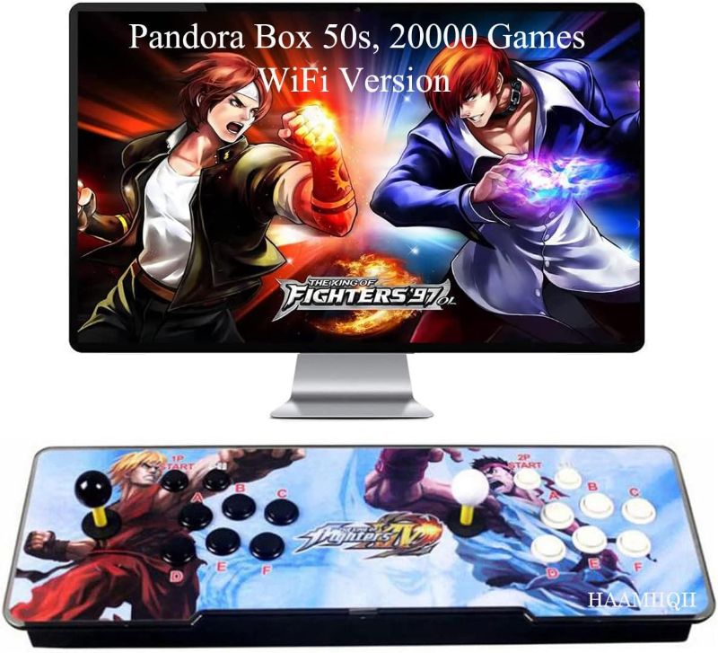 Photo 1 of HAAMIIQII Pandora Box 50s Arcade Game Console Machine - 20000 Games Installed, WiFi Version, 1280x720P, 2D/3D Games, Search/Save/Hide/Pause/Download Games, 1-4 Players Online Game, Favorite List