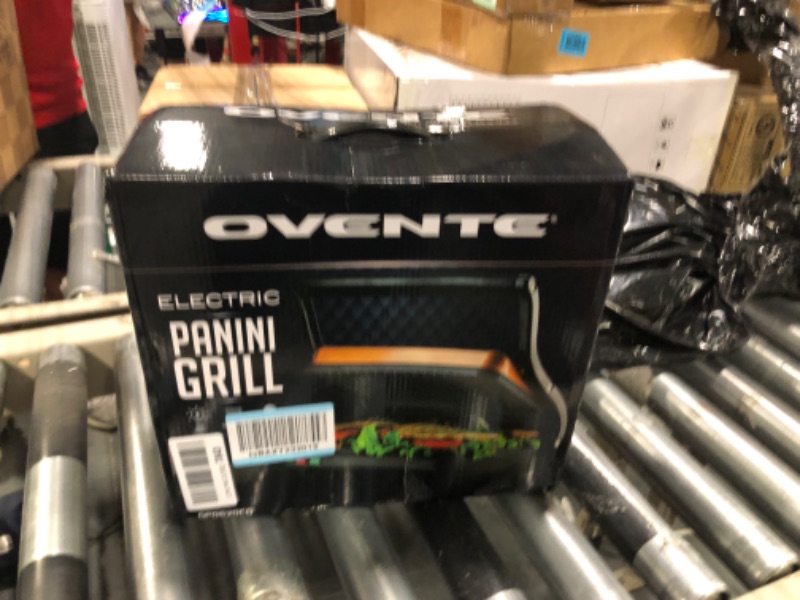 Photo 2 of *****HANDLE IS BROKEN OFF****Ovente Electric Indoor Panini Press Grill with Non-Stick Cooking Plate, 1000W Thermostat Control and Removable Drip Tray for Easy Clean, Ideal 2-Slice Sandwich Maker for Breakfast, Copper GP0620CO 2 Slice Copper