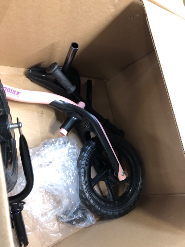 Photo 1 of KRIDDO Toddler Balance Bike 2 Year Old, Age 18 Months to 5 Years Old, Early Learning Interactive Push Bicycle with Steady Balancing and Footrest, Gift Bike for 2-5 Boys Girls, Pink