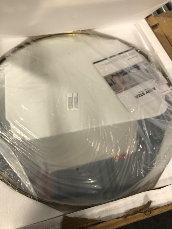 Photo 1 of ANDY STAR Round Gold Mirror, 30'' Brass Mirror with Brushed Gold Frame, Wall Mounted Stainless Steel Metal Frame Round Mirror for Bathroom, Living Room, Bedroom 30'' Round Gold
