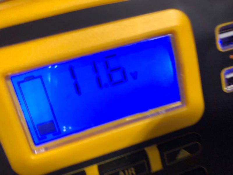 Photo 1 of DEWALT DXAEJ14 Digital Portable Power Station Jump Starter: 1400 Peak/700 Instant Amps, 120 PSI Digital Air Compressor, 3.1A USB Ports, Battery Clamps , Yellow