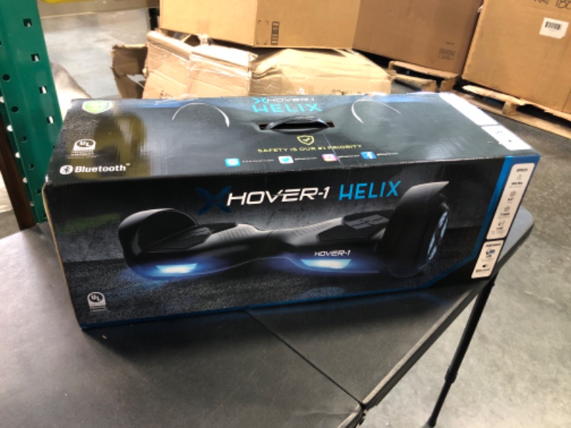 Photo 2 of Hover-1 Helix Electric Hoverboard | 7MPH Top Speed, 4 Mile Range, 6HR Full-Charge, Built-in Bluetooth Speaker, Rider Modes: Beginner to Expert Hoverboard Black