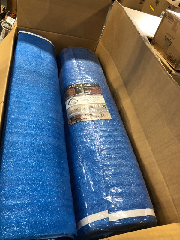 Photo 2 of 400Sqft AMERIQUE Premium 3 Mm Thick Flooring Underlayment Padding with Tape & Vapor Barrier 3 in 1 Heavy Duty Foam (400SF Total, 200SF/Roll), 400 Sq.'., Royal Blue (Pack of 2) 400 Square'. Royal Blue