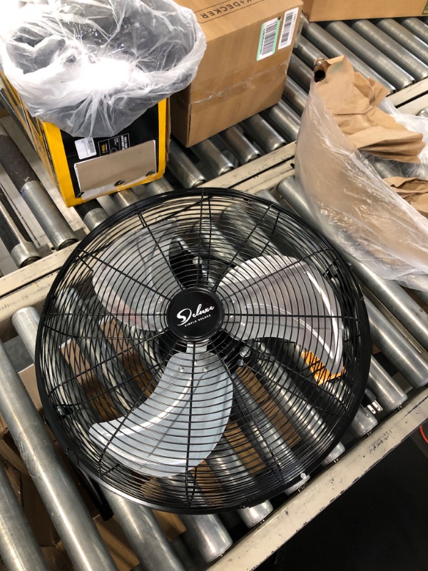 Photo 4 of ***ONLY WORKS ON HIGH MODE*** Simple Deluxe 18 Inch 3-Speed High Velocity Heavy Duty Metal Industrial Floor Fans Oscillating Quiet for Home Commercial, Residential, and Greenhouse Use, Outdoor/Indoor, Black