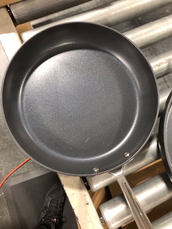 Photo 4 of All-Clad E1002S63 HA1 Hard Anodized Nonstick Fry Pan Cookware Set, 10 Inch and 12 Inch Fry Pan, 2 Piece, Grey 10-Inch and 12-Inch