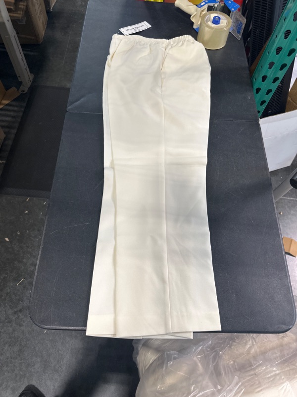 Photo 1 of Alfred Dunner Petite Women's Classic Textured Average Length Pant 10 Petite Ivory