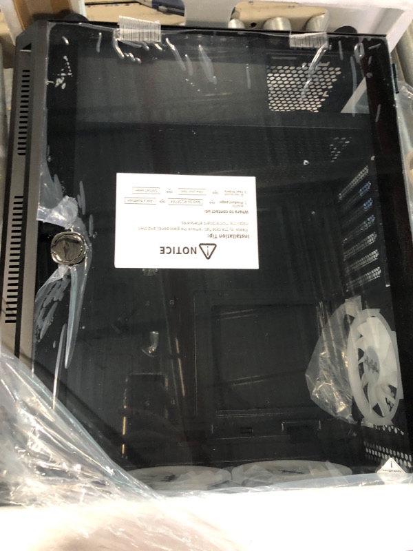 Photo 2 of MUSETEX ATX PC Case Pre-Install 6 PWM ARGB Fans, Mid Tower Gaming Case with Opening Tempered Glass Side Panel Door, Mesh Computer Case, TW8