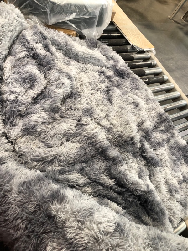 Photo 1 of Calming Dog Bed Fluffy Plush Dog Mat for Furniture Protector with Removable Washable Cover for Large Medium Small Dogs and Cats (Large(45x37x6), Light Grey) Large(45x37x6") Light Grey