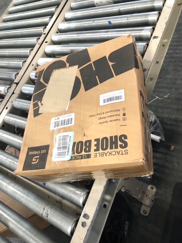 Photo 1 of SEESPRING 12 Pack Shoe Storage Box, Clear Plastic Stackable Shoe Organizer for Closet, Space Saving Foldable Shoe Sneaker Containers Bins Holders