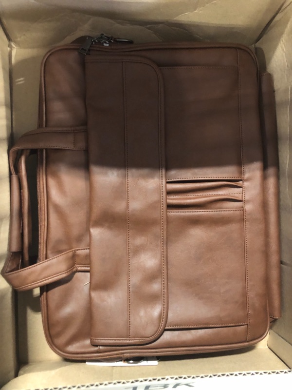 Photo 2 of  Briefcase for Men and Women Genuine Leather Men's Bag Business Bag Computer Bag Portable One Shoulder Messenger Bag (Color : Chocolate, Size : 38 * 8.5 * 28cm) 38*8.5*28cm Chocolate