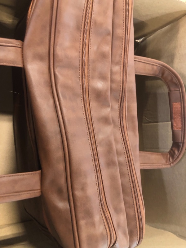 Photo 1 of  Briefcase for Men and Women Genuine Leather Men's Bag Business Bag Computer Bag Portable One Shoulder Messenger Bag (Color : Chocolate, Size : 38 * 8.5 * 28cm) 38*8.5*28cm Chocolate