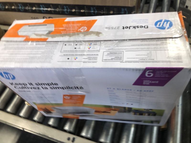 Photo 5 of HP DeskJet 2755e Wireless Color All-in-One Printer with bonus 6 months Instant Ink (26K67A), white