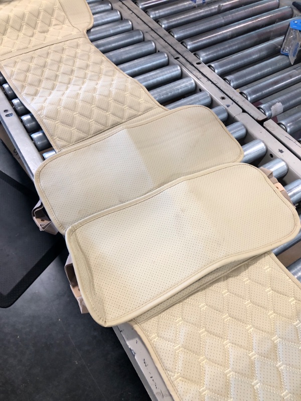 Photo 5 of Black Panther 1 Pair Car Seat Covers, Luxury Car Protectors, Universal Anti-Slip Driver Seat Cover with Backrest,Diamond Pattern (Beige) Diamond Pattern - Beige