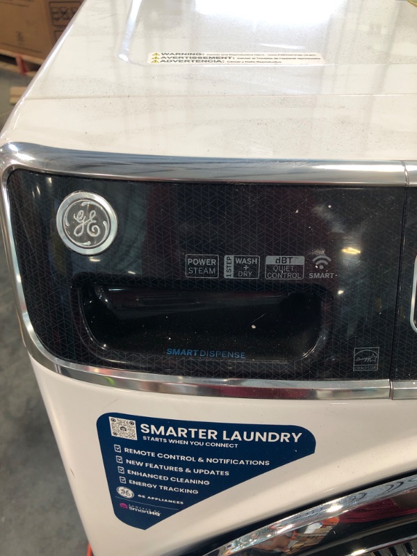 Photo 10 of GE 28" Front Load Steam Washer 5.0 Cu. Ft. with SmartDispense WiFi OdorBlock and Sanitize and Allergen - White