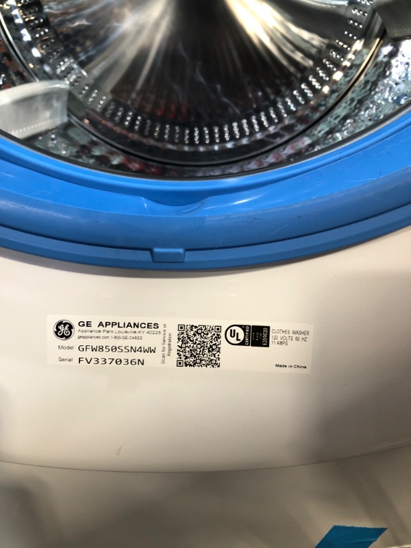 Photo 14 of GE 28" Front Load Steam Washer 5.0 Cu. Ft. with SmartDispense WiFi OdorBlock and Sanitize and Allergen - White