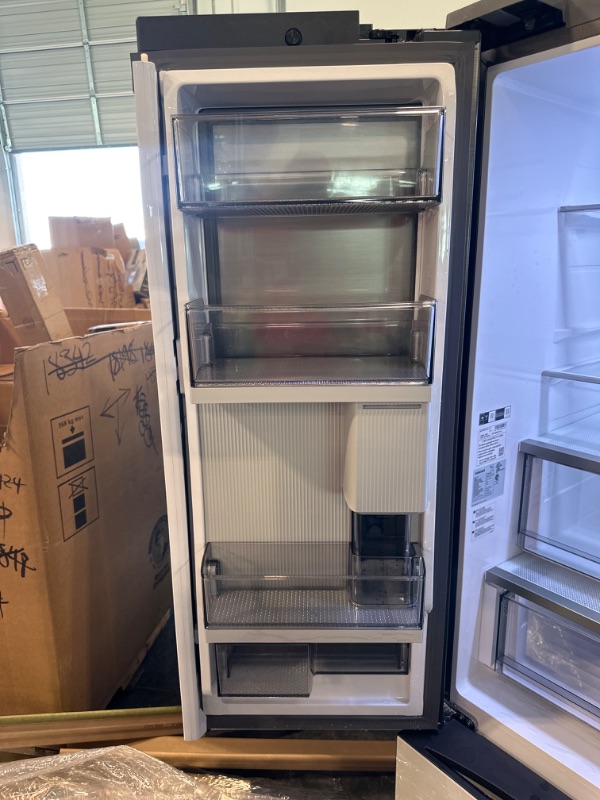 Photo 4 of Samsung Bespoke 3-Door French Door Refrigerator (30 cu. ft.) with Beverage Center™ in White Glass