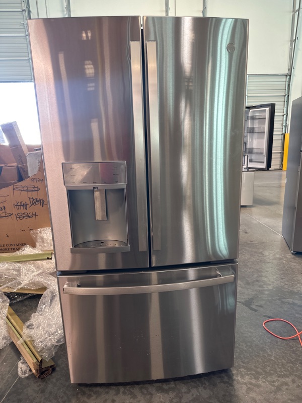 Photo 1 of GE Profile 36 Inch Wide 22.2 Cu. Ft. Counter Depth French Door Refrigerator with Hands-Free Autofill and TwinChill Evaporators