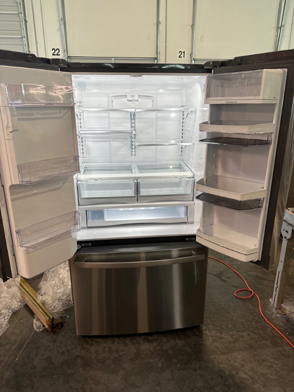 Photo 6 of GE Profile 36 Inch Wide 22.2 Cu. Ft. Counter Depth French Door Refrigerator with Hands-Free Autofill and TwinChill Evaporators
