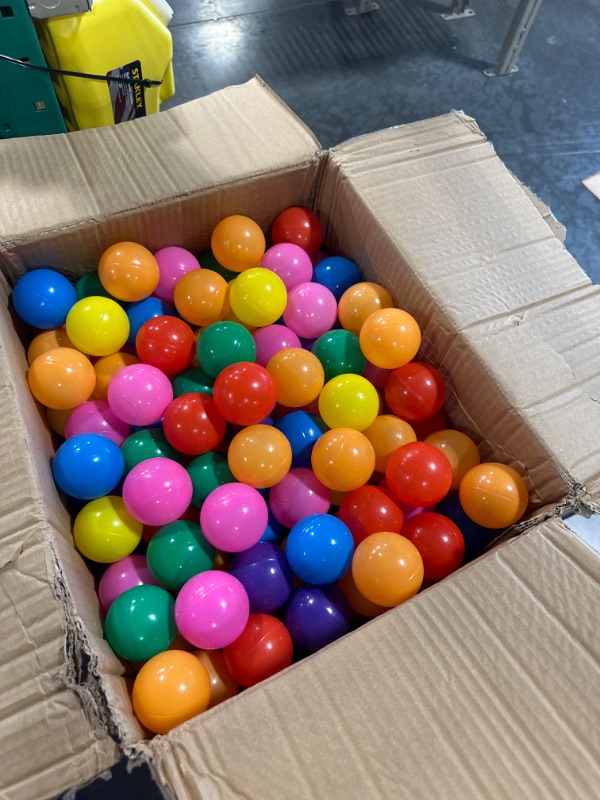 Photo 3 of YUFUL Ball Pit Balls 500pcs for Kids, Plastic Balls for Ball Pit, 2.2” Crush Proof Play Balls BPA Free Non-Toxic, 7 Kinds of Bright Color Ocean Balls Include a Net Bag