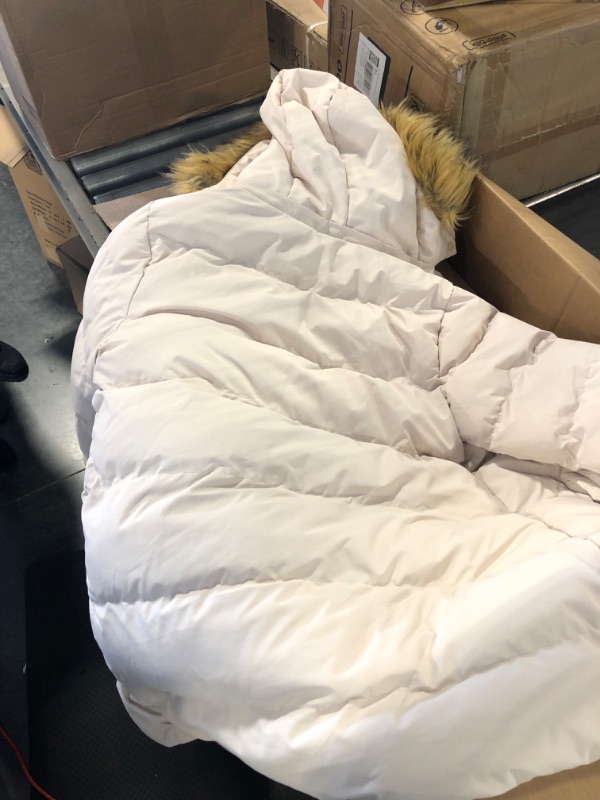 Photo 1 of WenVen Women's Winter Thicken Puffer Coat Warm Jacket with Faux Fur Removable Hood Large Beige